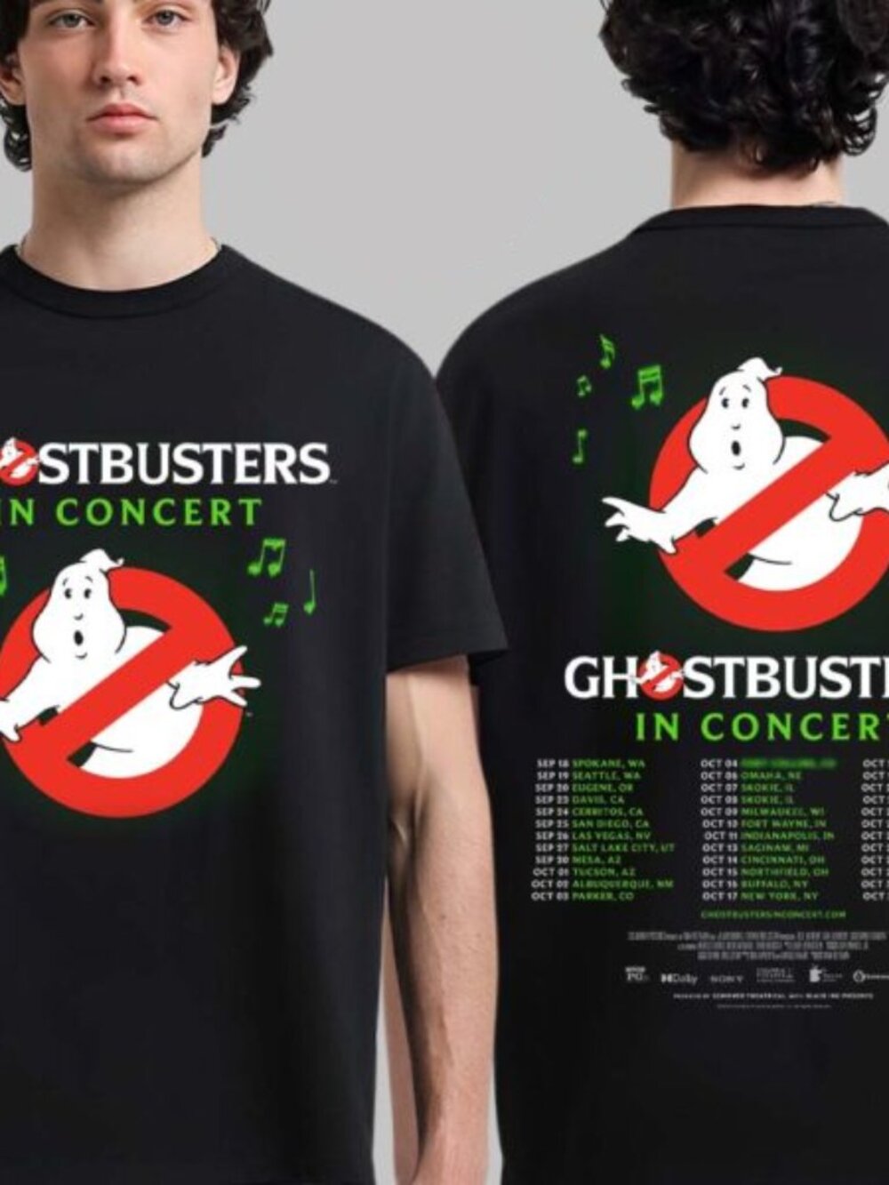 Ghostbusters In Concert 2026 North America Schedule Dates Two Sided T-Shirt 254